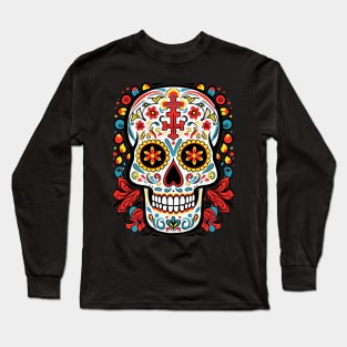 Sugar skull, Dia de Muertos Long Sleeve T-Shirt